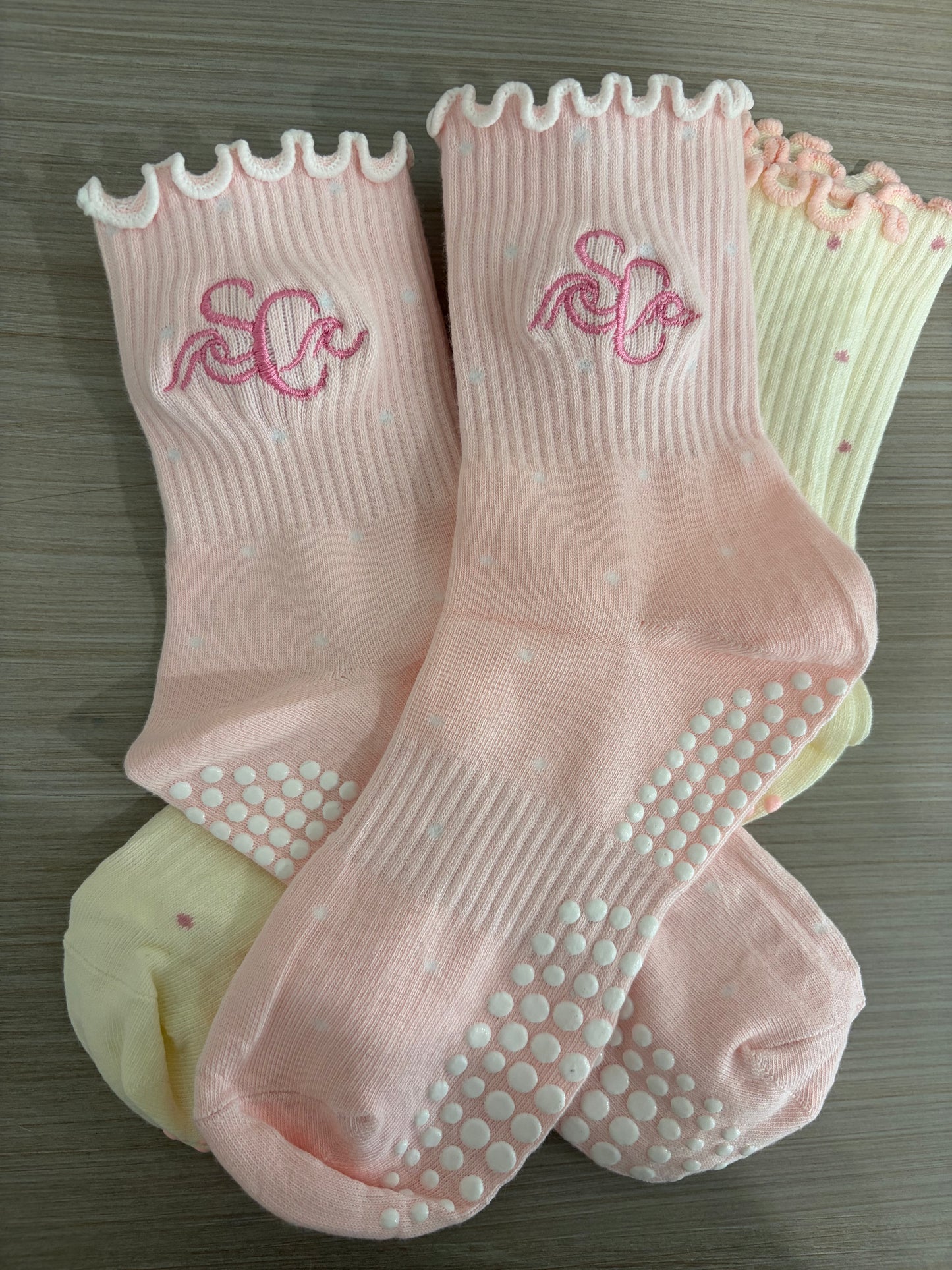 Polka dot grip socks